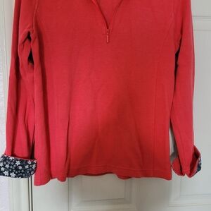 Women's Red Quarter-Zip Sweater